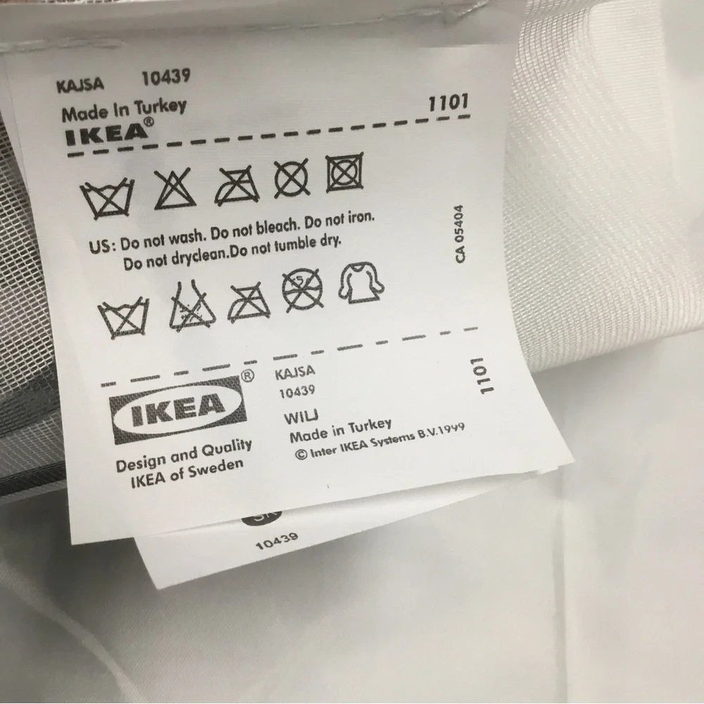 2 Ikea Kajsa Curtain Panels  24 x 118